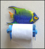 Painted Metal Toilet Paper Holder - Tropical Fish Bathroom Decoration